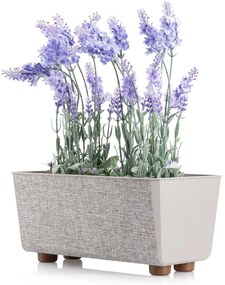 PLASTOVÝ KVETINÁČ SALVIA TX 28,5X17 CM BÉŽOVÁ