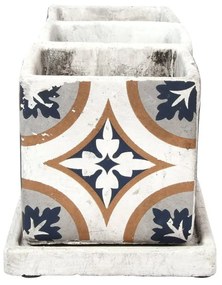 BETÓNOVÝ KVETINÁČ S MISKOU AZULEJOS SADA 3KS 12,5X36X13 CM VIACFAREBNÁ