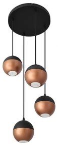 LED Luster na lanku MIDWAY 4xGU10/4,8W/230V čierna/medená