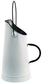 Biely dekoračný plechový uhlák - Ø 15*30 cm