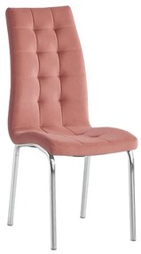 Kondela Jedálenská stolička, ružová Velvet látka/chróm, GERDA NEW