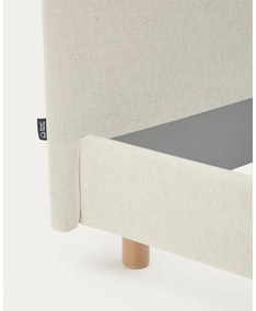 Sivá čalúnená dvojlôžková posteľ bez roštu 180x200 cm Valma – Kave Home