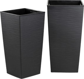 PLASTOVÝ KVETINÁČ PORTO RIFLO 67,5X35X35 CM ČIERNA