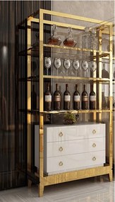 LUXUSNÁ VITRÍNA MARINETTE BIELY LESK + ZLATÁ