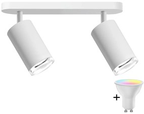 Polux LED RGBW stmievateľné kúpeľňové bodové svietidlo TURYN 2xGU10/6,5W/230V IP44 biele SA1909+AI1829
