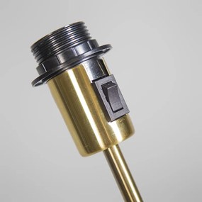 Stojaca lampa zlatá/mosadz s čiernym tienidlom 45 cm nastaviteľná - Parte