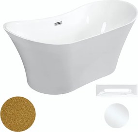 Besco Akrylátová voľne stojaca vaňa Amber Glam Z 170x80 BESCO-Typ výpuste: Click-Clack s prepadom, grafit, BESCO-Rozmery: 170x80, BESCO-Farba: Biela/…