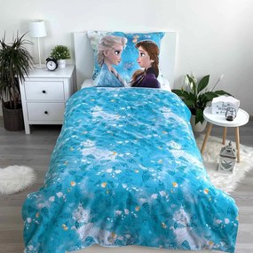 Jerry Fabrics DETSKÉ BAVLNENÉ OBLIEČKY FROZEN 140X200 CM, 1KS 70X90 CM VZOROVANÉ