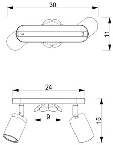 Bodové svietidlo FLOWER 2xGU10/8W/230V matný chróm