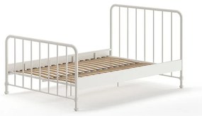 Biela kovová dvojlôžková posteľ s roštom 140x200 cm BRONXX – Vipack
