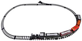 Vláčik s koľajami s lokomotívou a piatimi vagónmi RC0629