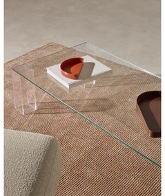 Hnedý sklenený konferenčný stolík 60x140 cm Adularia – Kave Home