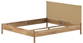 Dvojlôžková posteľ z dubového dreva bez roštu 180x200 cm v prírodnej farbe Olive Rope – Vipack