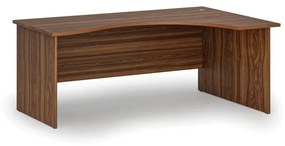 Ergonomický kancelársky pracovný stôl PRIMO WOOD, 1800 x 1200 mm, pravý, orech