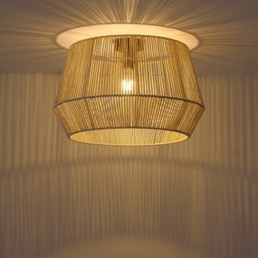 Plafondlamp zwart met beige papieren kap 50/50/30 - Combi