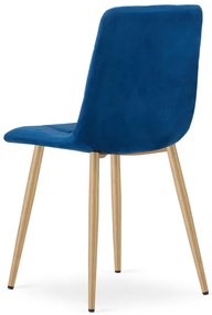 Set troch jedálenských stoličiek KARA zamatové, granátové / hnedé nohy (3 ks)