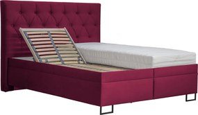 Posteľ Amy 180x200 cm, vínovo červená látka