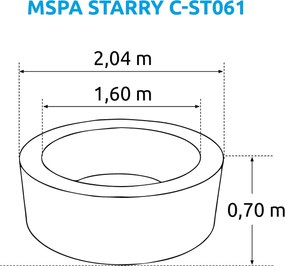 Mspa | Vírivý bazén MSPA Starry C-ST061 + Solárna sprcha UNO 40 | 19900160