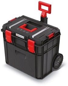 Kufor s kolieskami A, 51 cm, priehradka a upínacie lišty, čierna