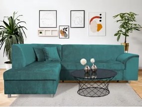 Rohová sedacia súprava Bernett, azurová látka, ľavý roh%