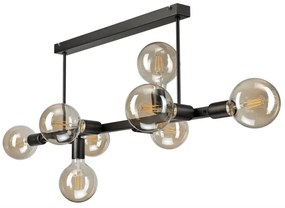 Luster na tyči ASTRID 8xE27/60W/230V čierna