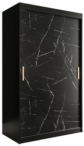 Skriňa Marmur T 120 čierna/mramor čierna