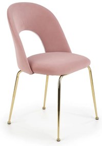 HALMAR Jedálenská stolička Sibyla svetlo ružová/zlatá