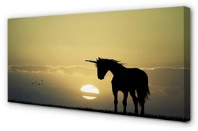 Obraz na plátne Pole sunset jednorožec 100x50 cm
