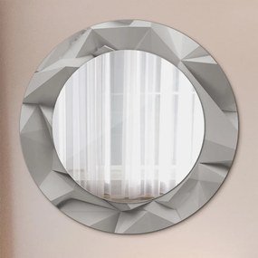 Okrúhle ozdobné zrkadlo na stenu Abstraktný biely kryštál fi 50 cm
