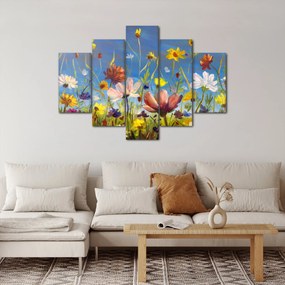 Maľovaný obraz rozkvitnutej lúky (150x105 cm)