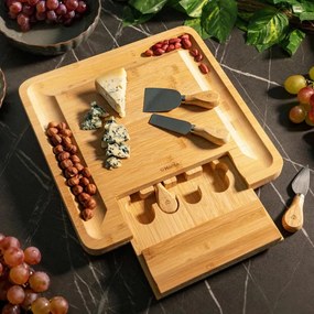 Servírovacia doska RUMI s nožmi a miskami 887388