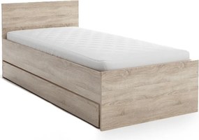 Posteľ ELISA 90 x 200 cm, dub sonoma Rošt: S latkovým roštom, Matrac: Matrac Coco Maxi 20 cm