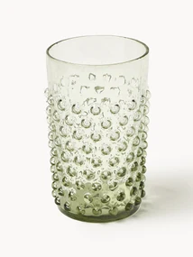 Ručne fúkané poháre na vodu Hobnail, 6 ks