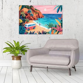 Obraz - Karavan pri oceáne (90x60 cm)