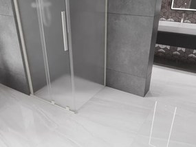 Mexen Velar, sprchový kút s posuvnými dverami 110 x 110 cm, 8mm sklo námraza, brúsená oceľ, 871-110-110-31-97