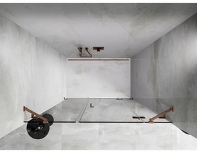 Mexen Lunar, pravé otočné sprchové dvere 145 cm, 8mm číre sklo, medený matný profil, 834S-145-050-65-00-P