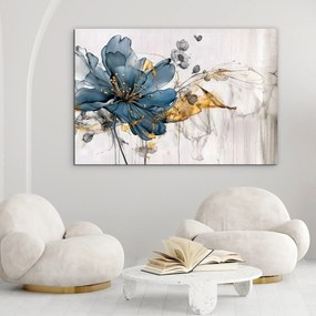 DUBLEZ | Drevený obraz kvetu do spálne - Modrá vášeň