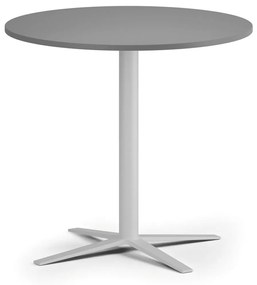 Konferenčný stolík AURA, priemer 80 cm, biela podnož, grafit
