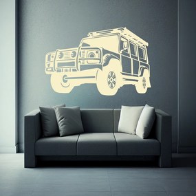 Veselá Stena Samolepka na stenu na stenu Auto Land Rover Defender Farba: čierna