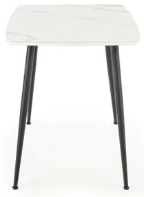 Jedálenský stôl ALARA, dekór biely mramor/čierna