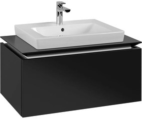 VILLEROY &amp; BOCH Legato závesná skrinka pod umývadlo (umývadlo v strede), 1 zásuvka, 800 x 500 x 380 mm, Black Matt Lacquer, B67800PD