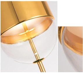 Toolight - Závesná sklenená-kovová lampa APP549-1CP, zlatá, OSW-08553