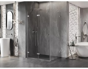Mexen Lunar-F, skladací sprchový kút ľavý 90 x 80 cm, 8mm číre sklo, chrómový profil, 836-090-080-01-00-L