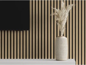 Mexen Lam-F, akustické stenové lamely 275 × 30 cm, plstený podklad 8 mm, technická dyha, dub ušľachtilý, S105-275307-3015-004