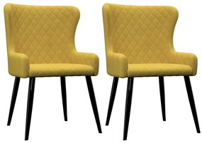 Jedálenské stoličky 2 ks, žlté, zamat