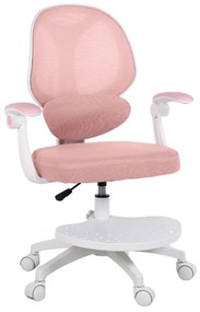 Detská otočná stolička Neoseat JUNI 009 s podnožou — látka, ružová