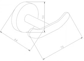 Mexen príslušenstvo, LOFT držiak na uteráky, 2-háčik, čierna, 7012635-70