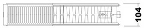 Invena Prov V22, panelový oceľový radiátor 600x2200 mm, 3648W, pre spodné a bočné pripojenie, biela, INV-UG-93-622-KPL