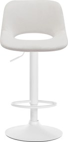 Barová stolička Camden - zamat, biely rám Krémová