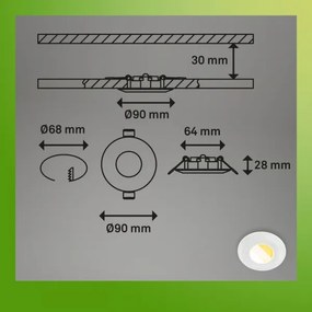 Briloner 7589036 - Sada 3xLED stmievateľných kúpeľňových podhľadových svietidiel KLIRA 3xLED/4,9W/230V IP44 biela